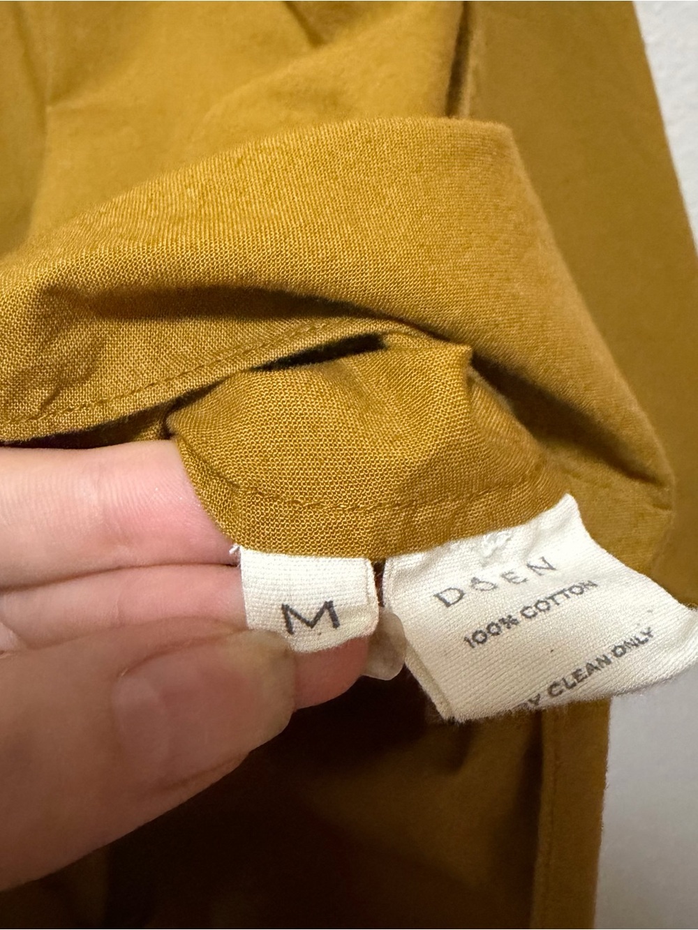Doên O’Keefe Blouse Ochre Brown Cotton Boho Cottagecore Medium - Picture 5 of 5